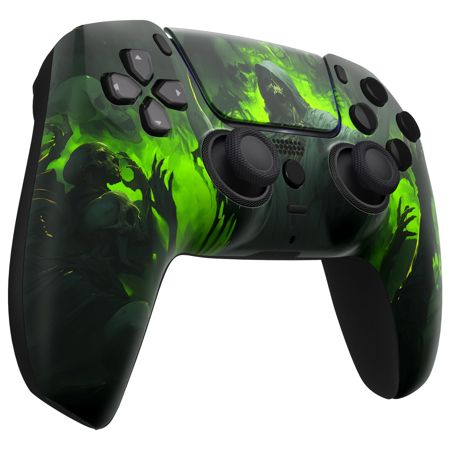 eXtremeRate Luna Cover Ricambio per ps5 Controller,Custodia Copertura Frontale Scocca Shell Ridisegnato&Touchpad&Anelli Compatibile con ps5 Joystick BDM 010/020/030/040/050-Carnevale Oscuro