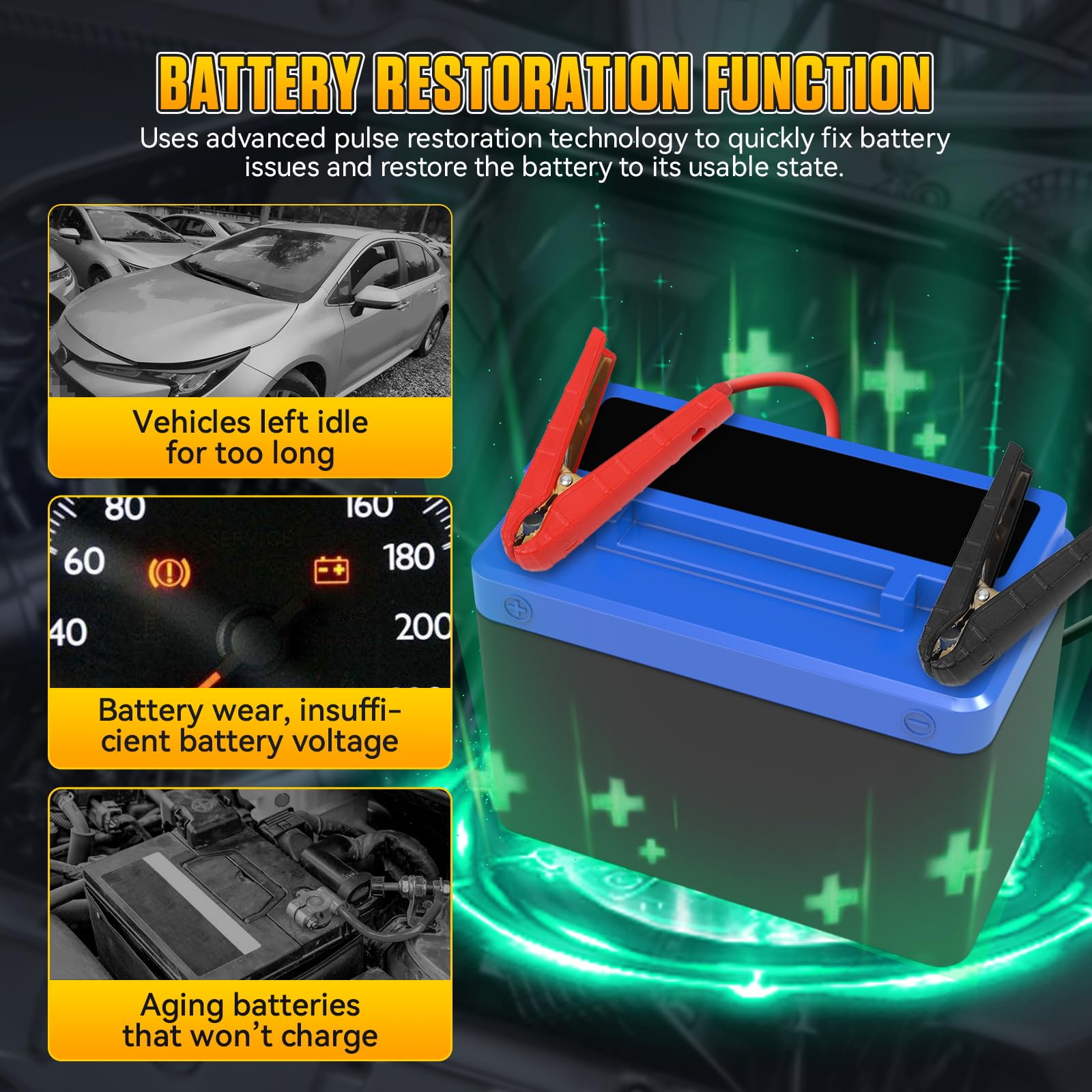Inversor de potencia automotriz EM385 Programación de ECU y fuente de alimentación de CC de 9-16 V ajustable Programación de potencia, carga rápida, arranque auxiliar y reparación de baterías de litio