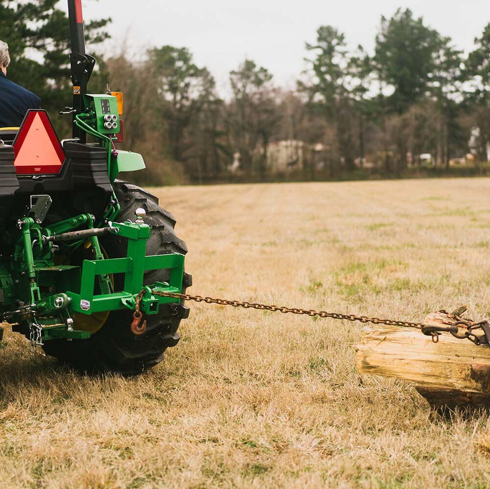 Titan Attachments Standard Series 3 Point Green Tractor Drawbar with Suitcase Weight Brackets, Compatible with Cat 1 Tractors, Built in 2