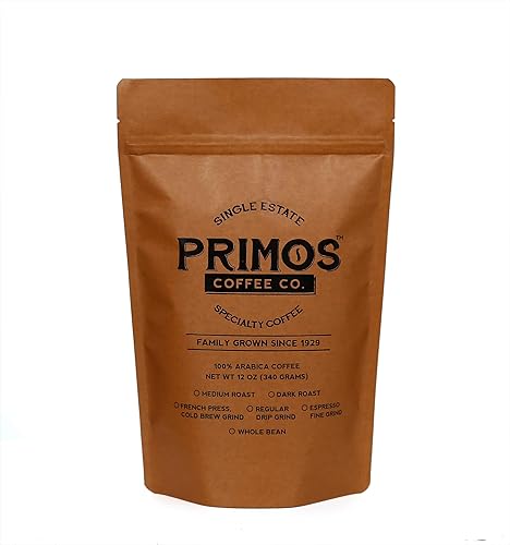 French Press - Café especial, molido grueso, Primos Coffee Co (tostado oscuro, 12 onzas)