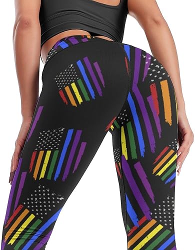 Miniatura 3 de Gay LGBT Pride Rainbow Flag Fashion Yoga Pants High Waisted Sports Leggings for Women
