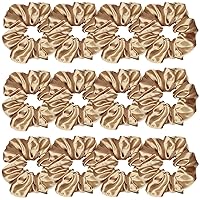 Vista 32 de Sufermoe 12 bandas elásticas para el cabello de seda satinada, color azul surtido de 4.5 pulgadas para mujeres y niñas