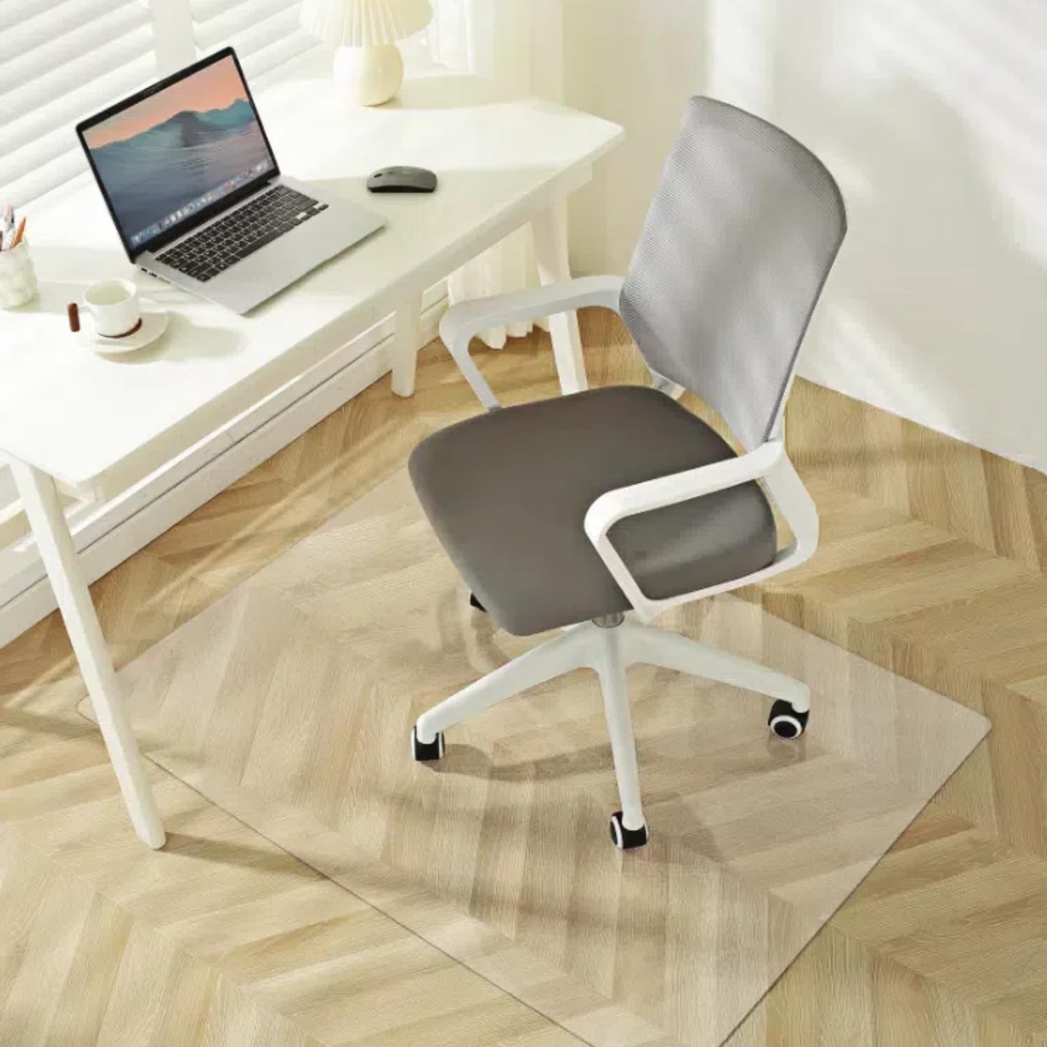 Royhom Plastic Floor Protector for 0ffice Chair, Clear Chair Mat for Hard floor, 100x140cm, Transparent PVC Mat for Home Office, BPA and Phthalate Free — image 1
