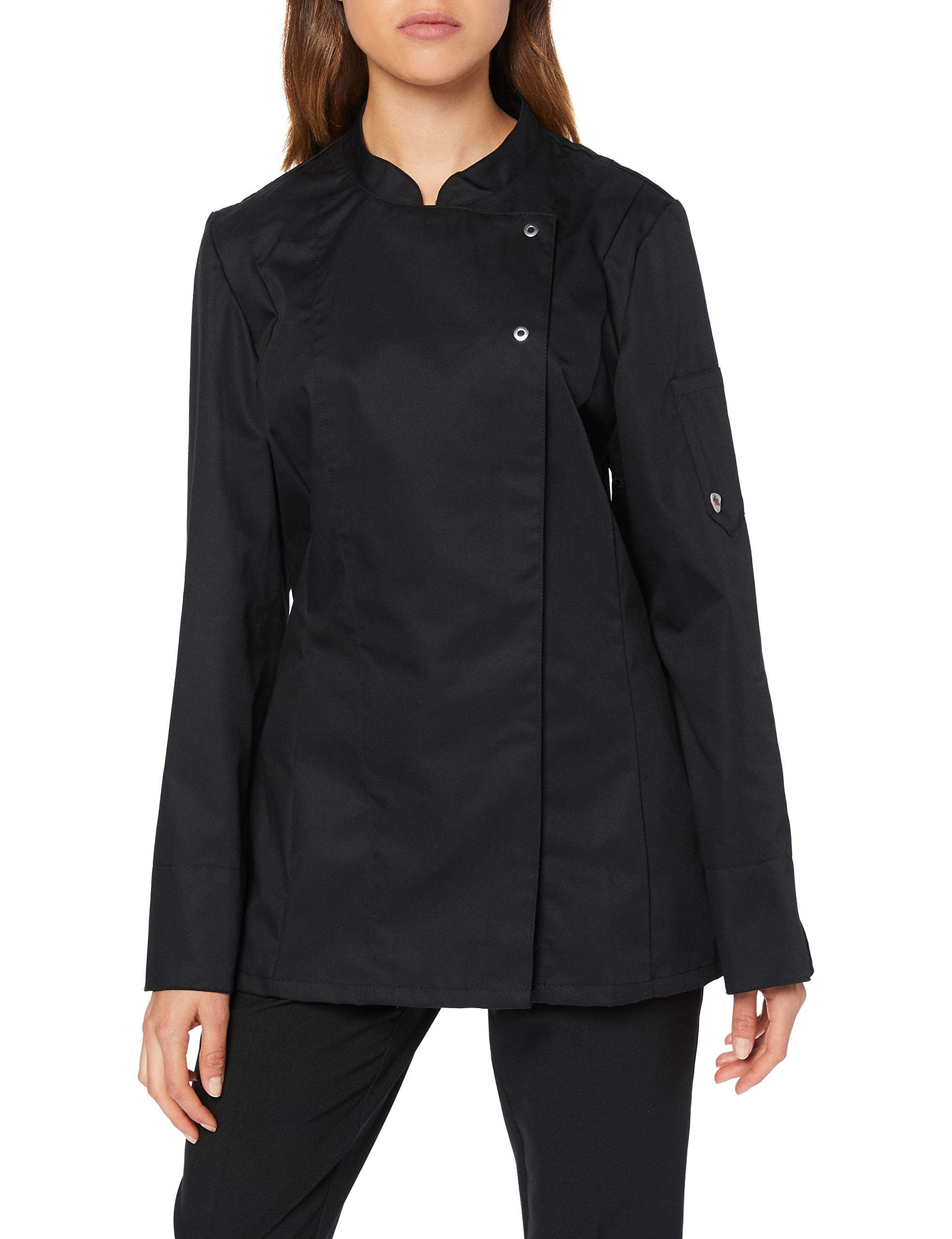 BP Gourmet 1544-400-32 Kochjacke für Damen - Langärmelig - 65% Polyester, 35% Baumwolle - Standard Passform - Größe: S - Farbe: schwarz