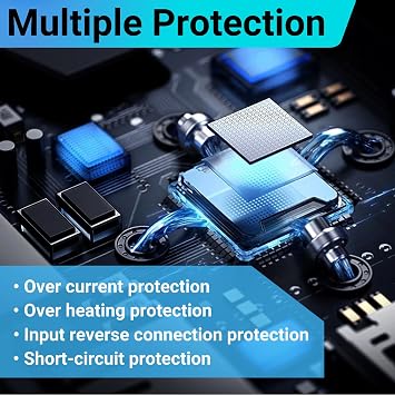 DROK 12V to 6V Step Down Converter, DC 11-32V to 6V 3A Buck Converter, 24V 12V DC Power Supply Voltage Regulator for Vehicle Car Truck RV Solar Panels
