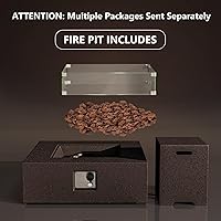 Vista 37 de COSIEST Juego de Mesa de Hoguera de Propano para Exteriores de 2 Piezas con Mesa para Tanque, Mesa de Fuego de 42" Certificada, 50,000 BTU con Base