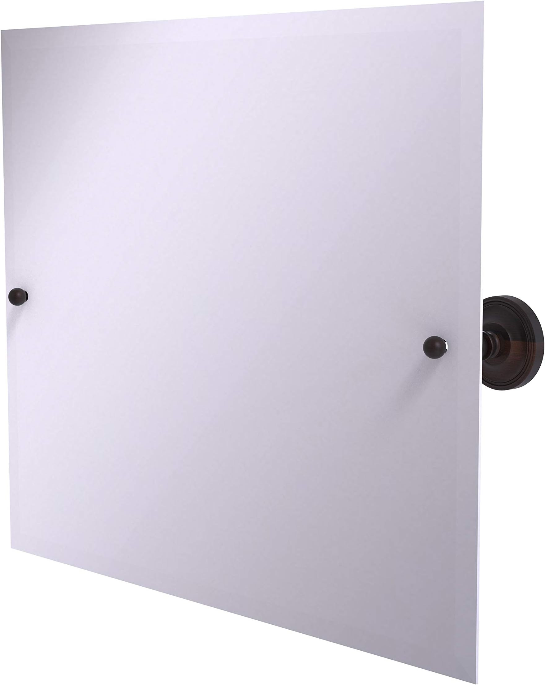 Allied Brass PR-93 Frameless Landscape Rectangular Tilt Beveled Edge Wall Mirror, Venetian Bronze