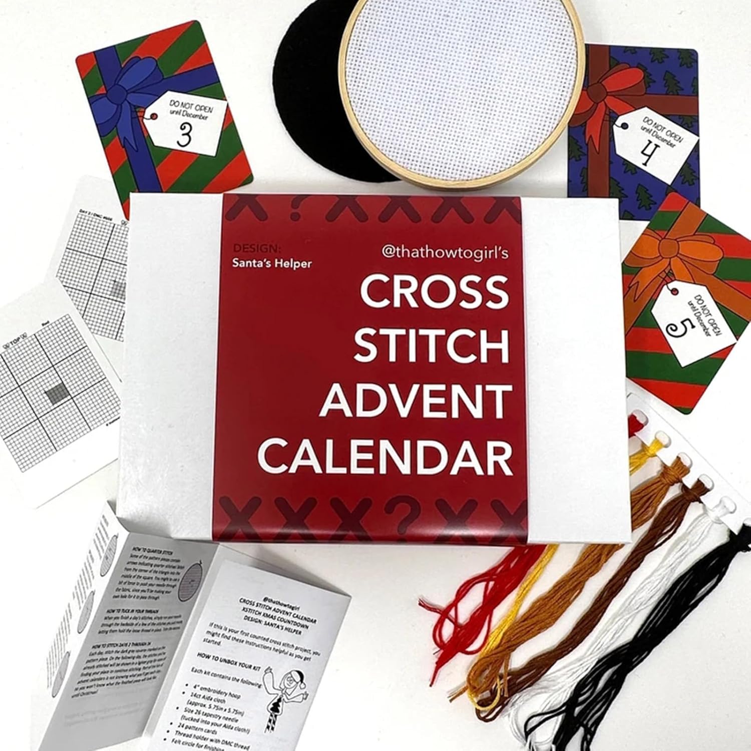 Shannan Cross Stitches Advent Calendar 2023,24 Days Cross Stitches Pattern Advent Calendar