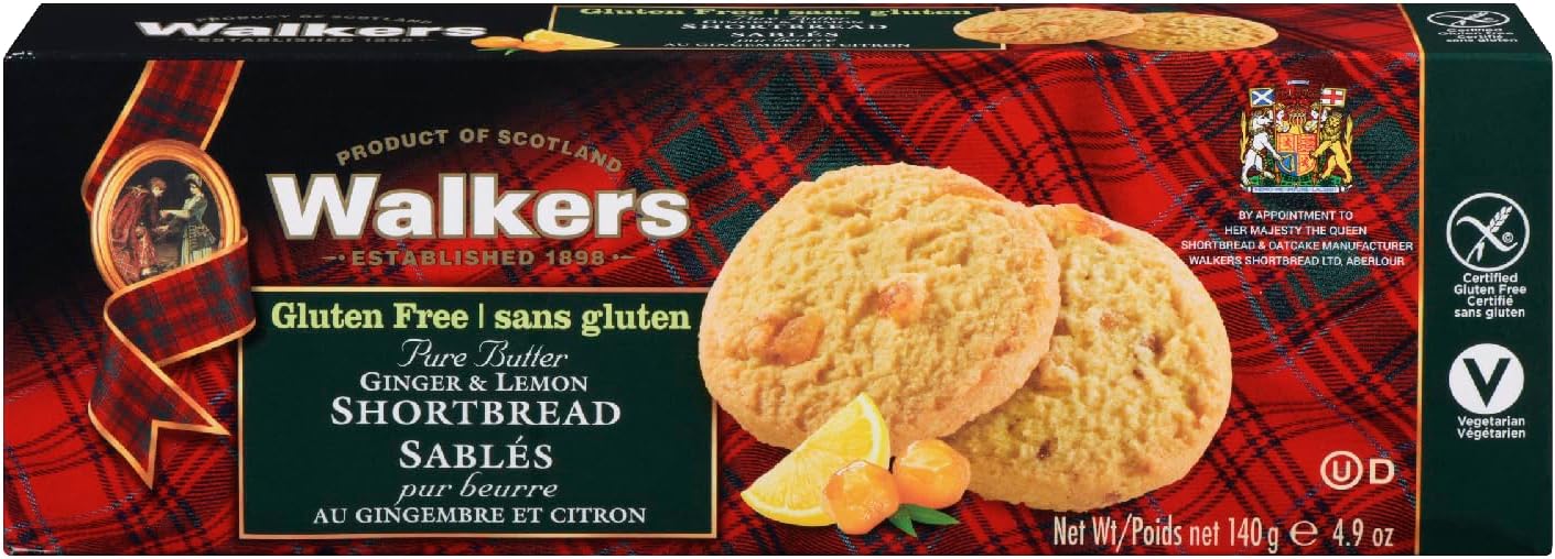 Walkers Gluten Free Ginger and Lemon Shortbread, 140g Amazon.ca