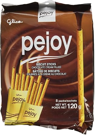 Glico Pejoy Chocolate Cream Biscuit Stick, Chocolate, Family Pack 4.24 oz Pack of 5