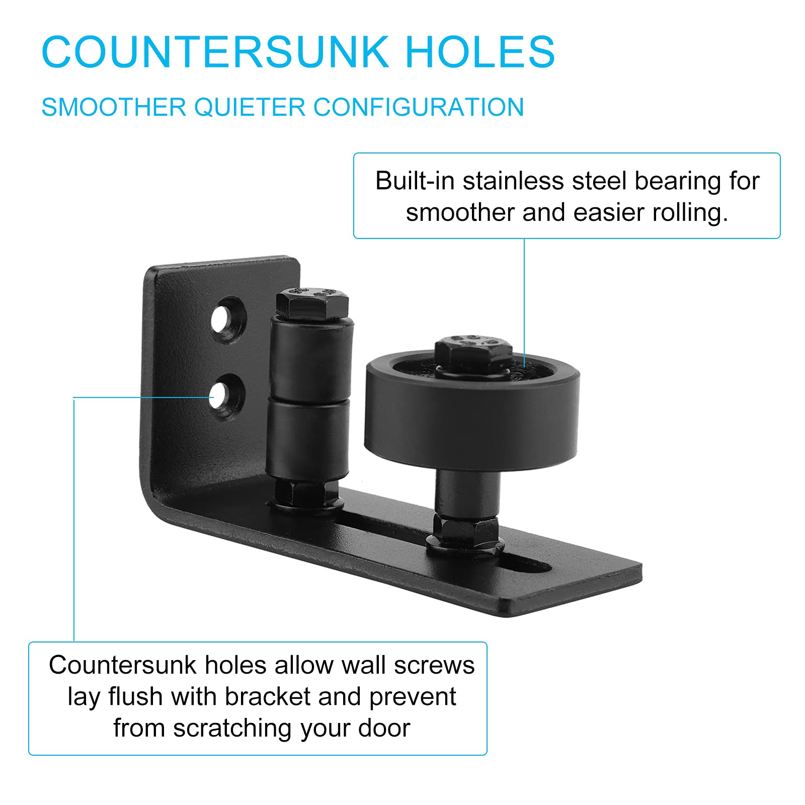 Guida A Pavimento Per Porte Scorrevoli - Regolabile Per Spessori 30-84mm, Facile Da Installare - Foto 5