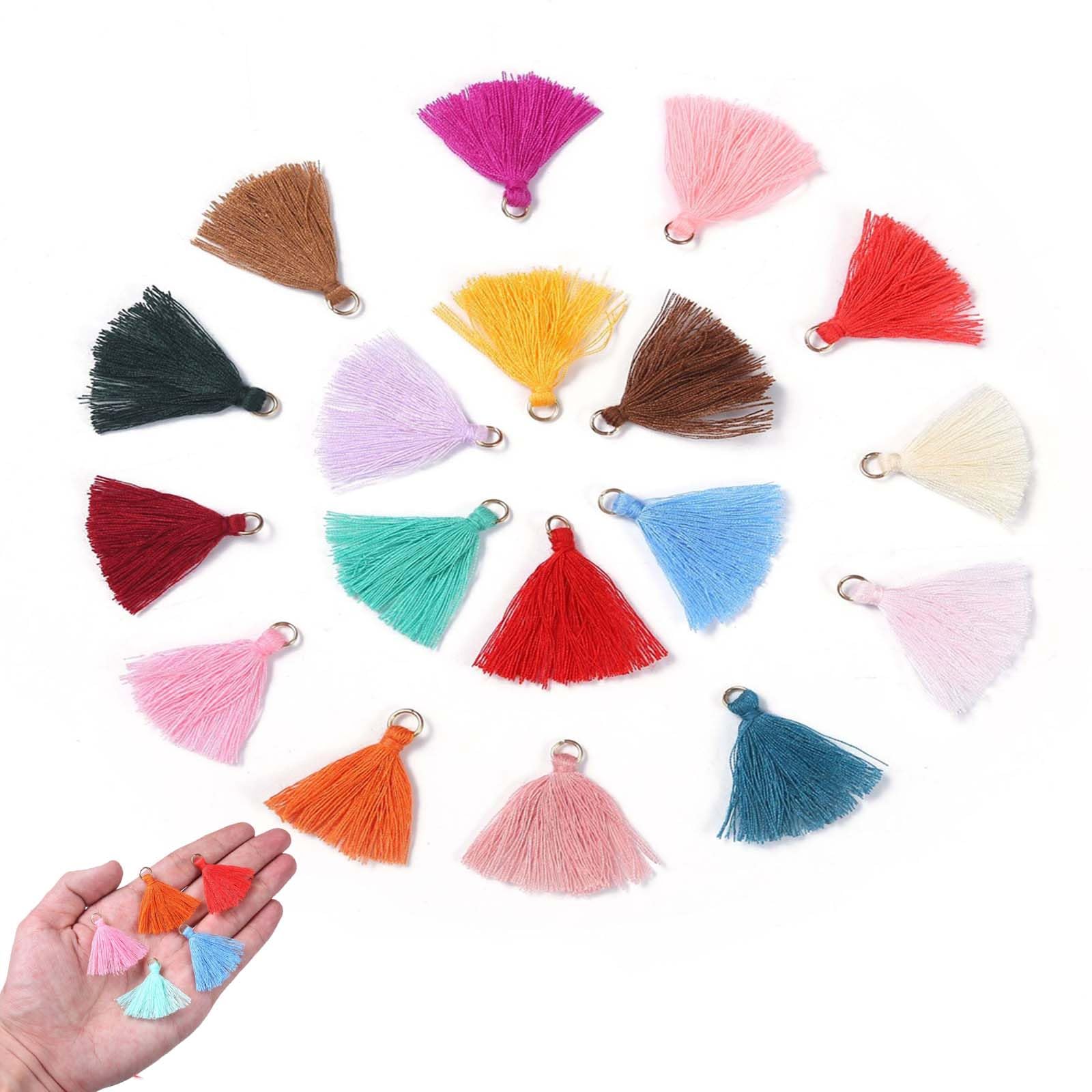 LIKENNY Mini Tassels, Fringes, Length Approx. 1.4 inches (3.5 cm), Chinese Knot Decoration, Accessory Parts, Handmade Charm, Key Ring, Charm, Fan Decoration, Bookmark, Mobile Phone Strap, Wallet, DIY 