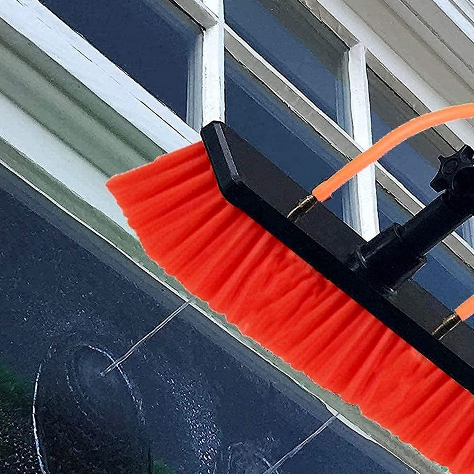 Limpiador fotovoltaico, pértiga para Limpiar Ventanas, Kit de pértiga con Suministro de Agua, Cepillo para Limpiar Ventanas con Mango extendido y Manguera de Agua, Kit de