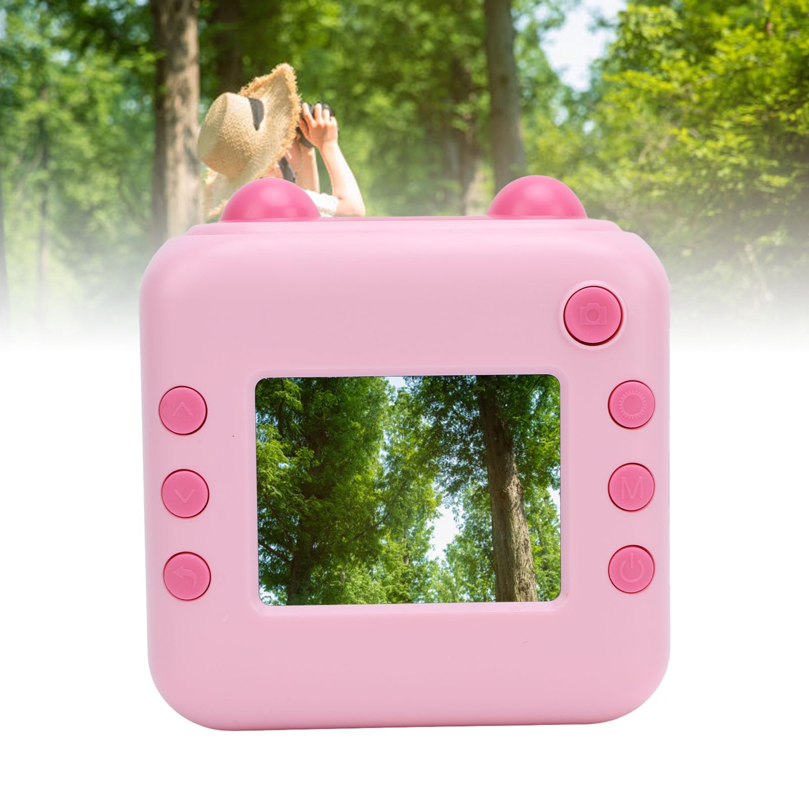 Fotocamera a Stampa Istantanea, Fotocamera Video Istantanea Digitale da 50 MP 1080P per Bambini, con Zoom Digitale 16X, Schermo IPS da 2,4 Pollici, Scatta e Stampa (Roseo)