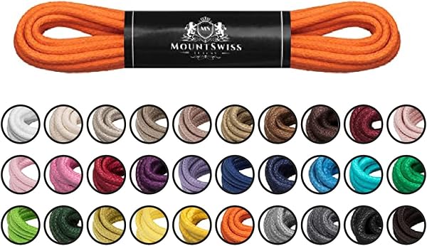 Cordones Mount Swiss© Luxury encerados y redondos para zapatos de traje y de piel, 2 - 3 mm de diámetro, 45 - 120 cm de longitud - 5