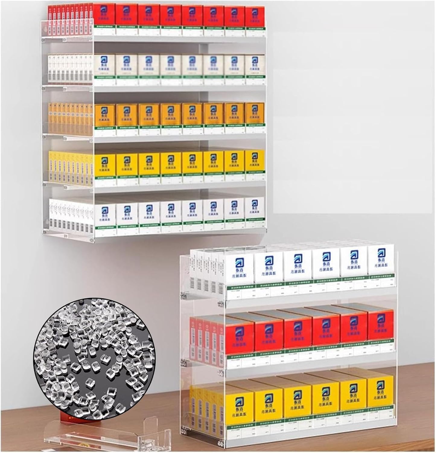 Acrylic Matchbook Display Case for Convenience Stores | Automatic Cigarette Display Shelves, Easy Install, 5/6/8/10 Packs, Retail Shop Organization (73.5x18.2x24.5cm)