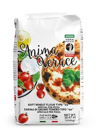 Anima Verace - Flour for Pizza Napoletana (00 Pizza Flour, Non-GMO, Kosher, All Natural, UnBleached, 100% Italian Soft Wheat) 2.2 Lb.