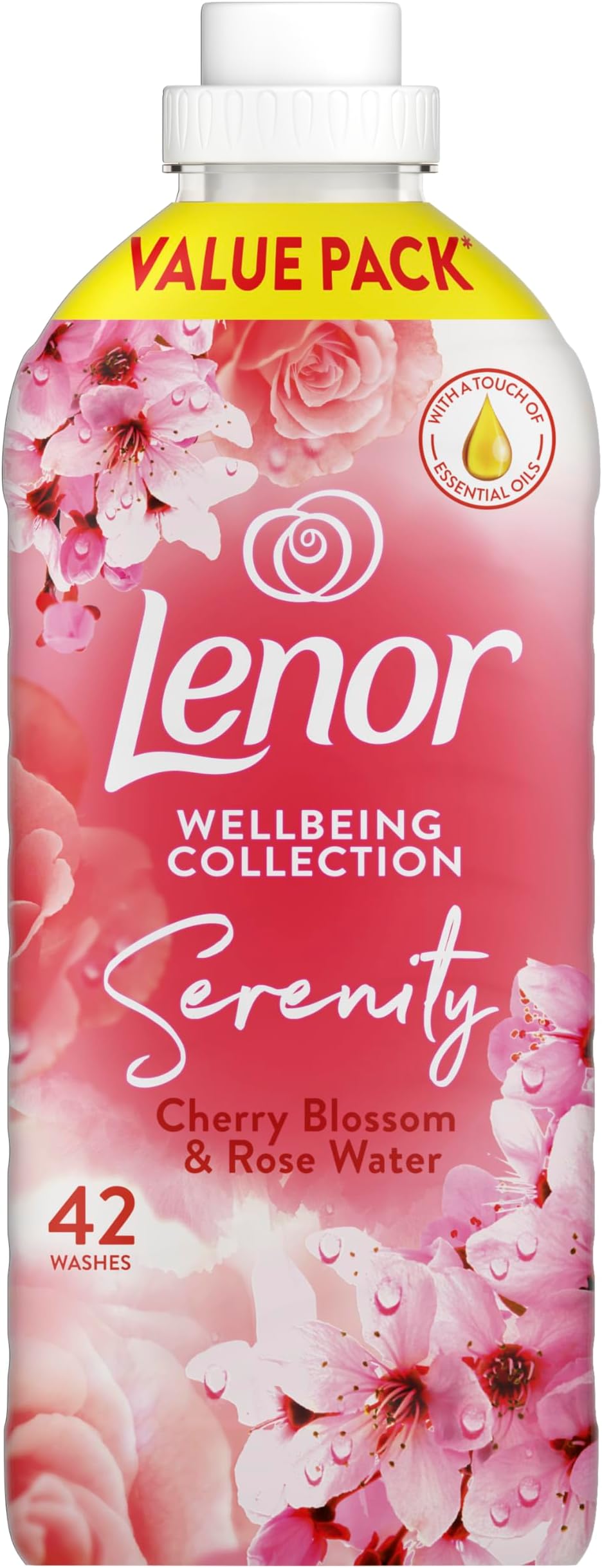 LENOR FABRIC CONDITIONER CHERRY BLOSSOM & ROSE WATER 42 WASHES 1386ML