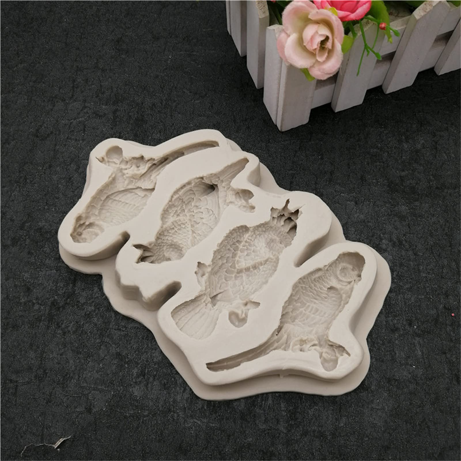 LUMOOM Lot de 2 moules en silicone pour oiseaux, printemps pour couler, plâtre d'oiseau, objets de décoration d'été 3D