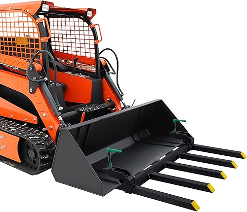 Miniatura 4 de Horquillas de escombros resistentes a cucharón de 48 pulgadas, horquilla de plataforma con abrazadera de carga de capacidad de 2500 libras,