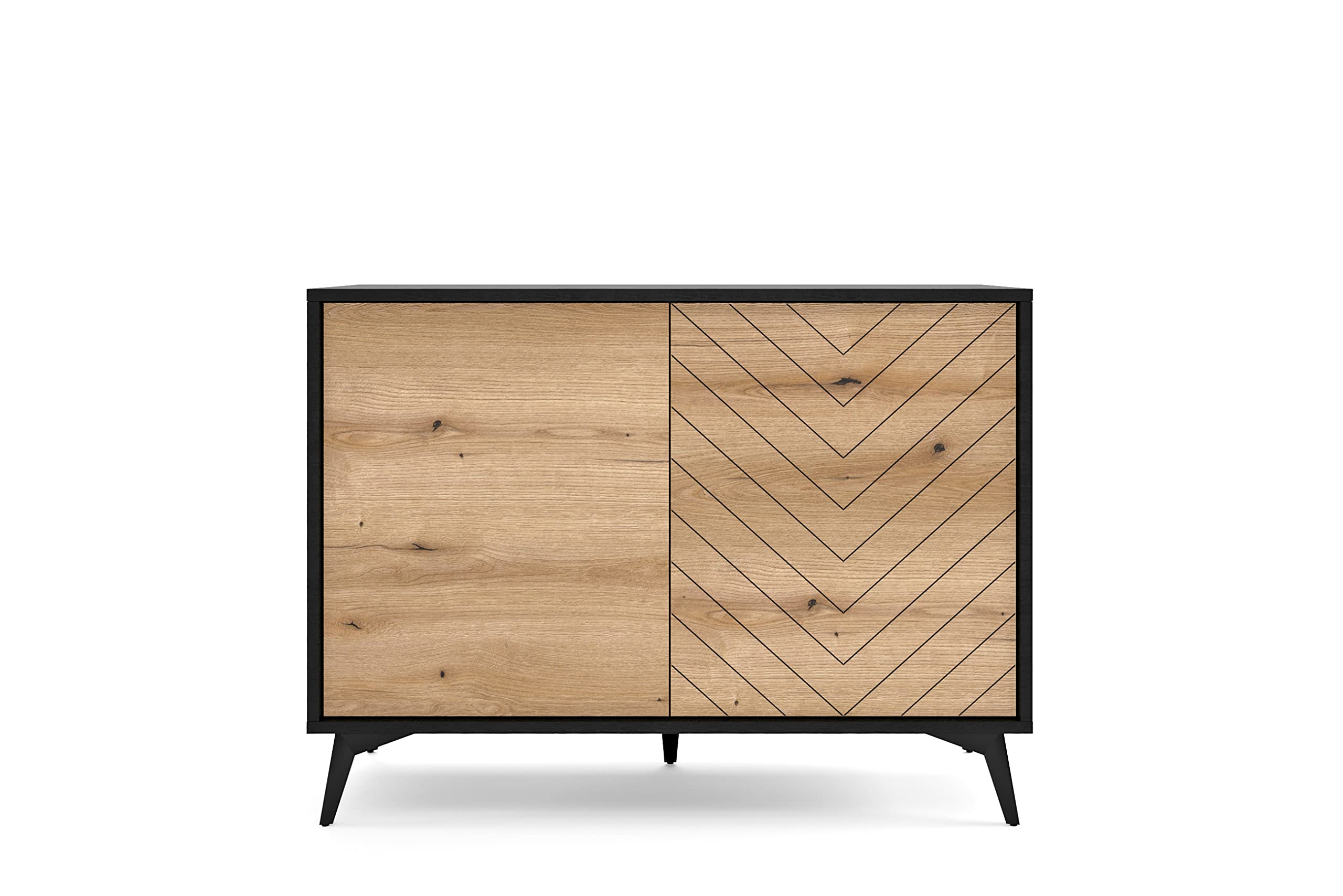 PIASKI Cómoda de salón 104 cm Diamond, 2 Puertas, Armario de salón, Muebles de salón Modernos, Color Roble Evoke