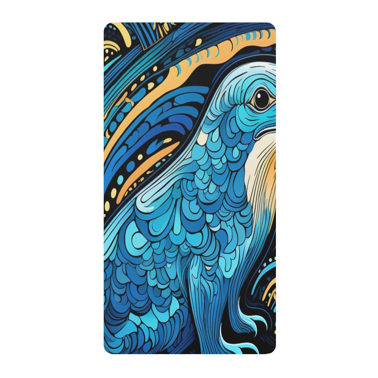 Arte Abstracto Azul Platypus Sábana de Cuna para Niños Pequeños,Sábanas de Algodón Suave para Bebés Aptas para Colchón Corralito