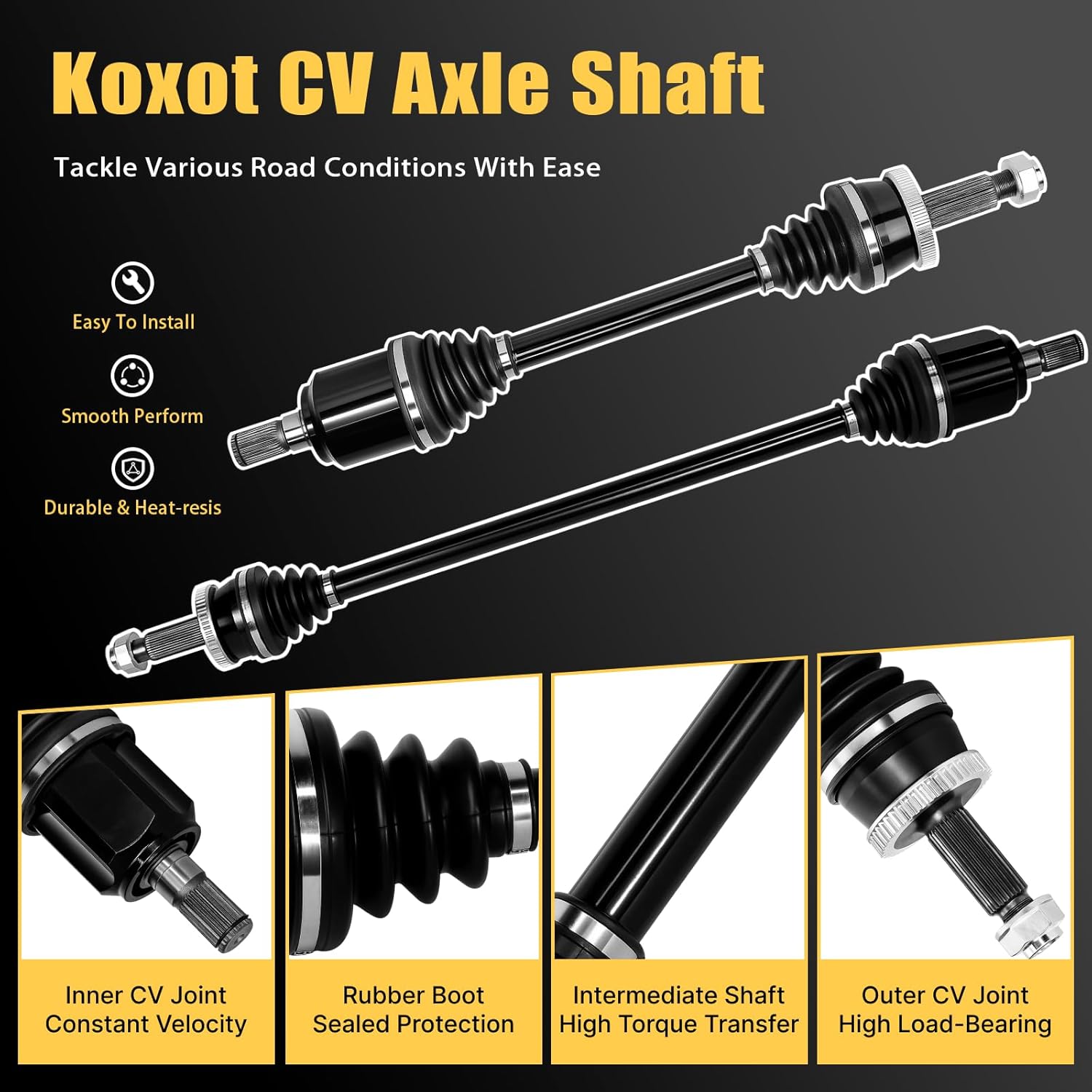 2PCS Front CV Axle Shaft Assembly Compatible with Hyundai Sonata 2015 2016 2017 2018 2019, Fit for Kia Optima 2016-2020 L4 2.4L GAS, Driver and Passenger Side, ‎NCV75078 NCV71001K