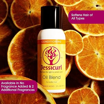 Jessicurl, Oil Blend, Citrus Lavender, 2 Fl oz. Hair Oil for Curly Hair and Frizz Control, Dry Hair Treatment, adds Softness and Shine, with Avocado, Jojoba and Coconut Oil
