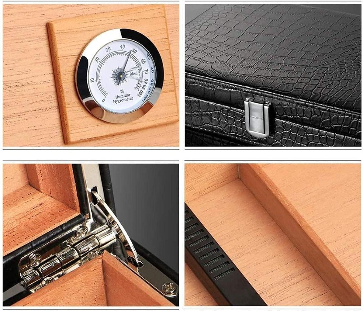 Large Capacity Cigarette Case Thermometer and Humidifier Constant Decorative Box