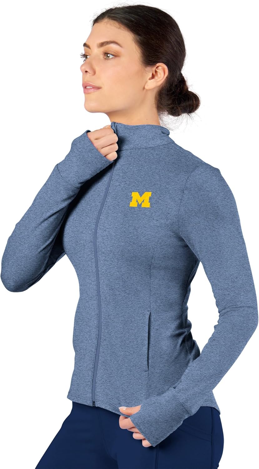 CERTO NCAA Womens High Low Track Jacket, Lighweight Sun Protection, Athletic Team Apparel