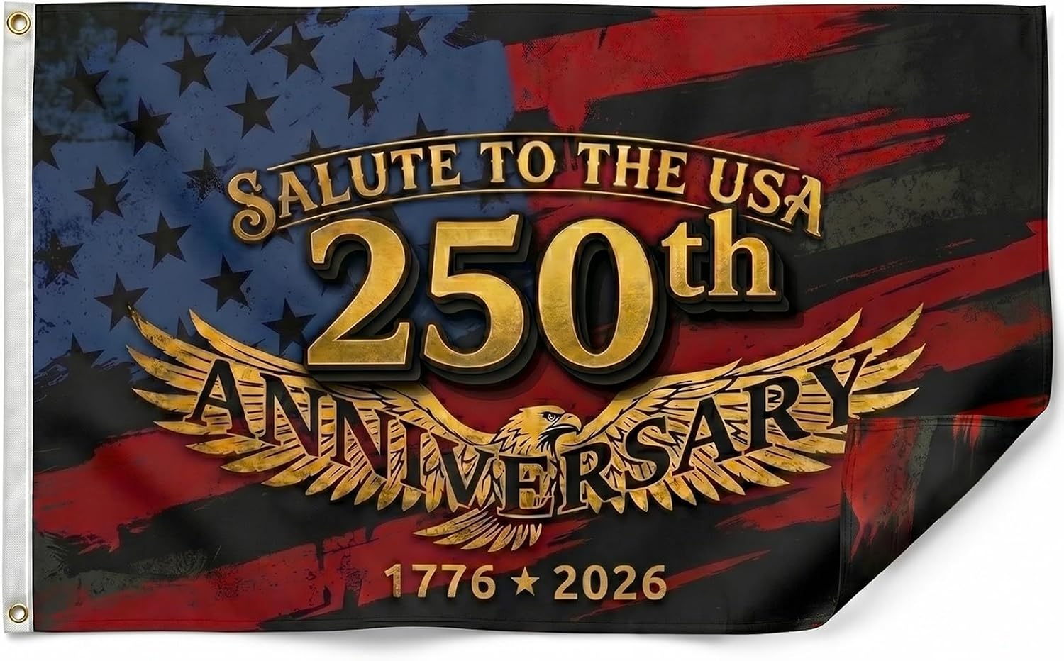 KOSHA America 250 Flag 2.9 * 4.9 Ft Double Sided, USA 250th Anniversary American Flags for Outside, Premium 3-Layer Heavy Duty 1776-2026 Semiquincentennial Vintage Yard Decor for Independence Day