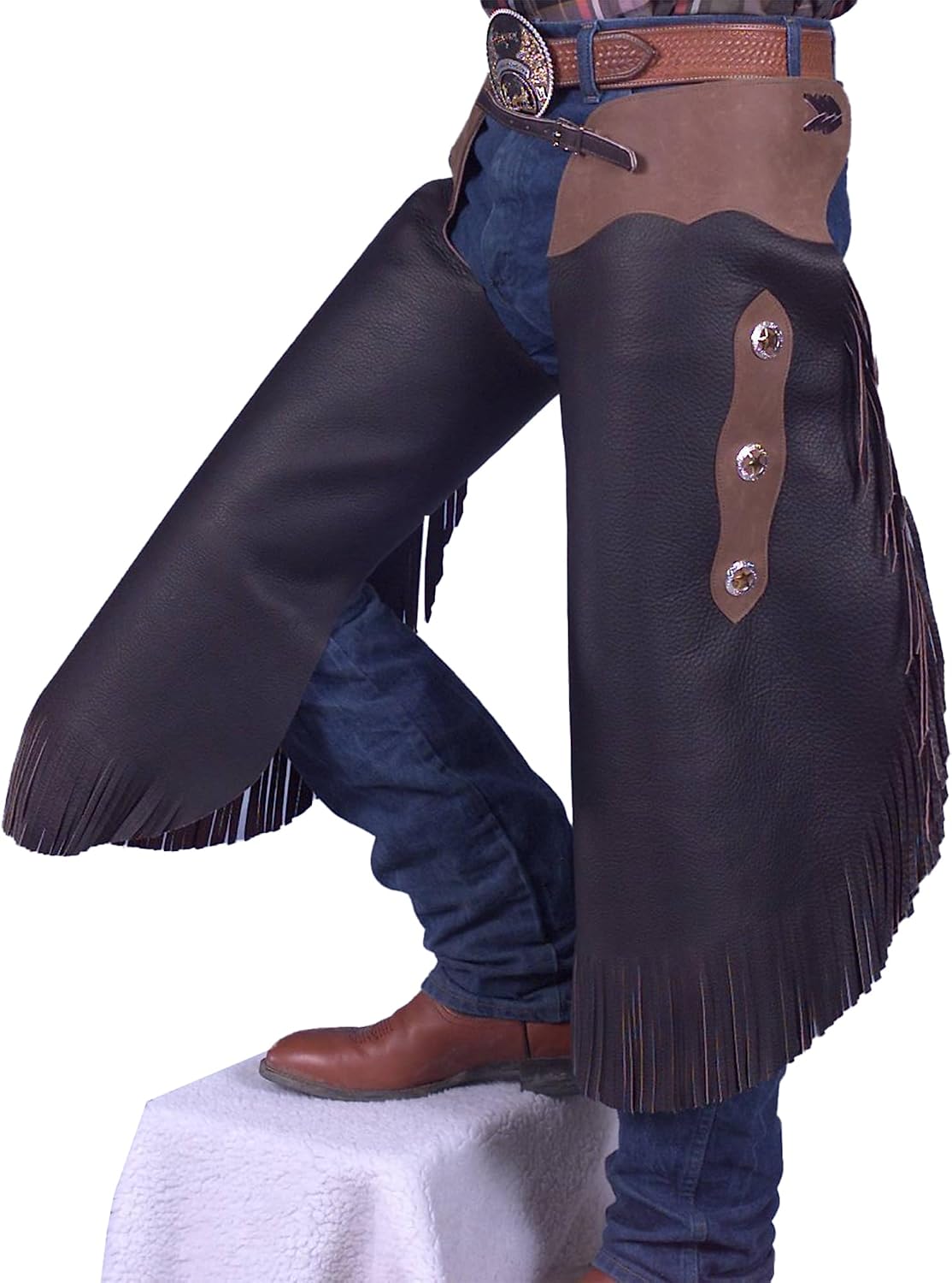 Leather Chaps Men's Motorcycle Rider Vintage Native American Western Cow Boy Crazy Horse Rider leather Chaps