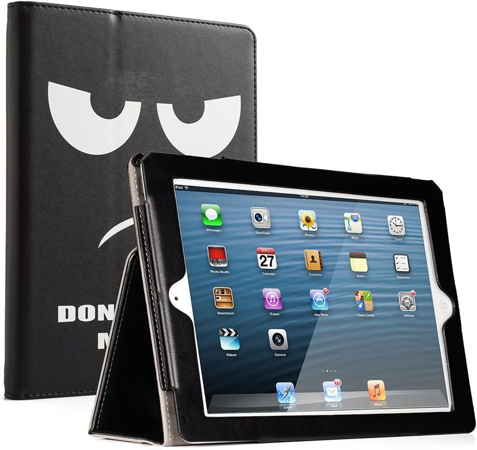 RUBAN Folio Case for iPad 4th Generation/iPad 3rd Gen (2012 Model), iPad 2 (2011 Model) 9.7 inch Tablet - [Corner Protection] Slim Fit Smart Stand Protective Cover Auto Sleep/Wake, Don't Touch Me