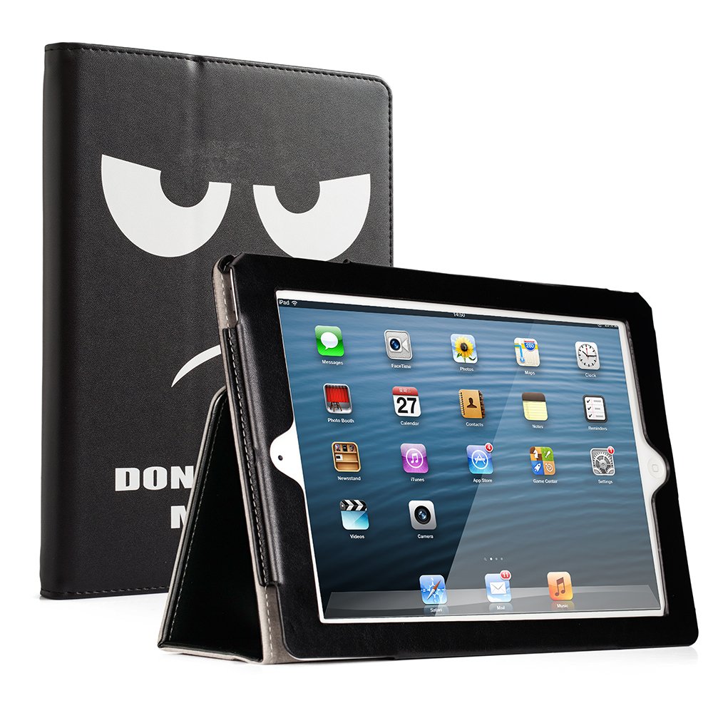 RUBAN Folio Case for iPad 4th Generation/iPad 3rd Gen (2012 Model), iPad 2 (2011 Model) 9.7 inch Tablet - [Corner Protection] Slim Fit Smart Stand Protective Cover Auto Sleep/Wake, Don't Touch Me