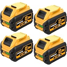 Dosctt 4 Packs 12000mAh High Capacity Li-ion Battery Replacement for Dewalt 20V/60V MAX Battery Compatible with DCB606 DCB609 DCB612 DCB208 DCB207 DCB206 Cordless Power Tools