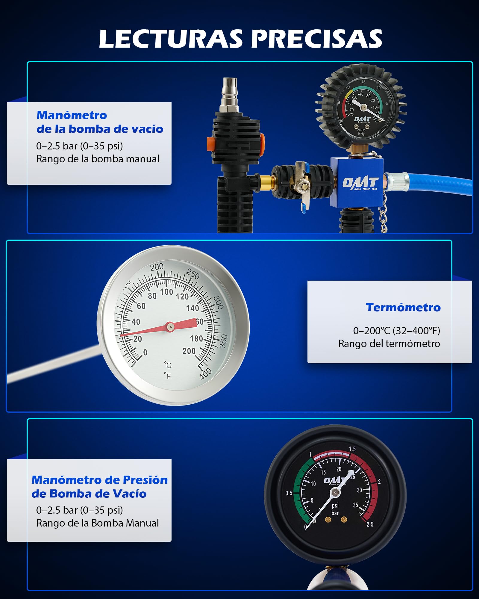 Orion Motor Tech 31 Piezas Kit de Prueba de Presión del Refrigerante, Radiador Probador de Presión con 23 Adaptadores, Coolant Pressure Tester Kit con Bomba de Vacío, Purga y Herramienta de Recarga