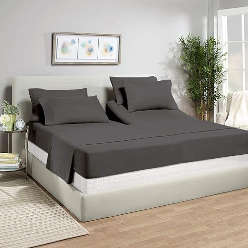 Miniatura 2 de Top Split King - Juego de sábanas para camas ajustables, sábanas para dormir con números, cama King dividida, bolsillo profundo de 39 pulgadas,