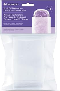 Lansinoh Disposable Sleeves for Hot & Cold Postpartum Packs, 24 Count | Hygienic Covers for Postpartum Care