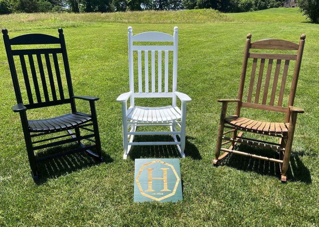 HINKLE Slat Back Rocker 48" H X 28" W X 34" D Black