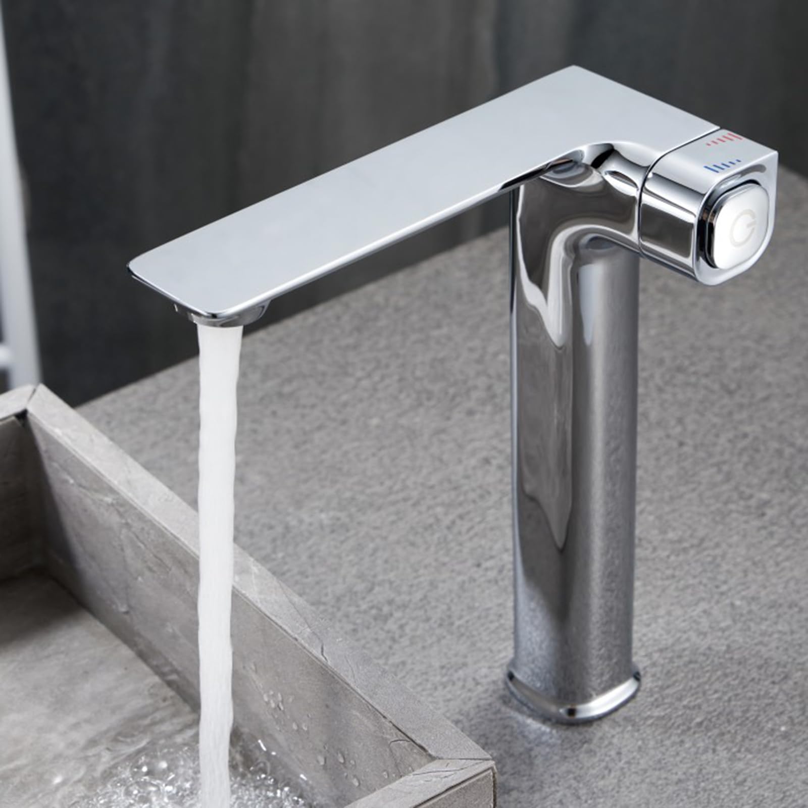 Robinet de lavabo de salle de bains chromé pour vasque à poser moderne - 5