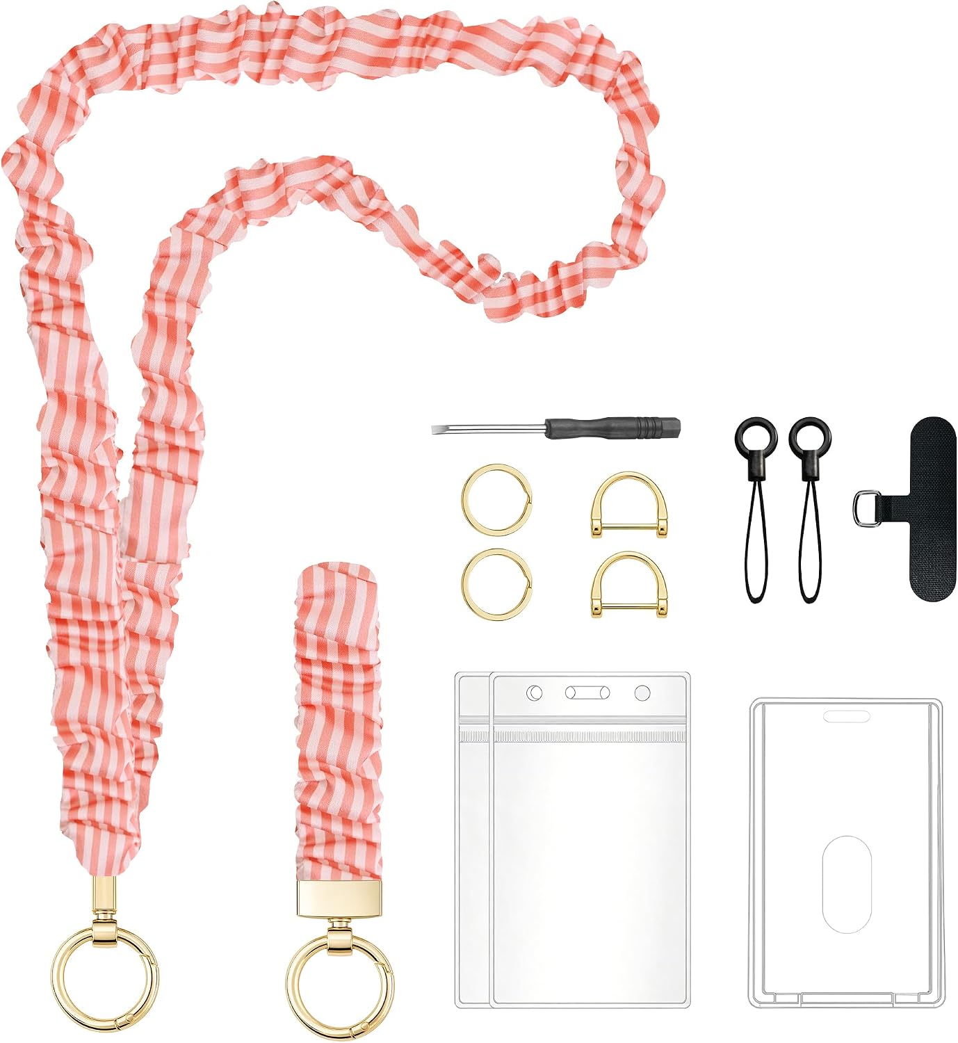 Scrunchie Lanyard for ID Badges - Elastic Cute Teacher Lanyard with ID Holder for Office Staff, Teacher Appreciation image 4