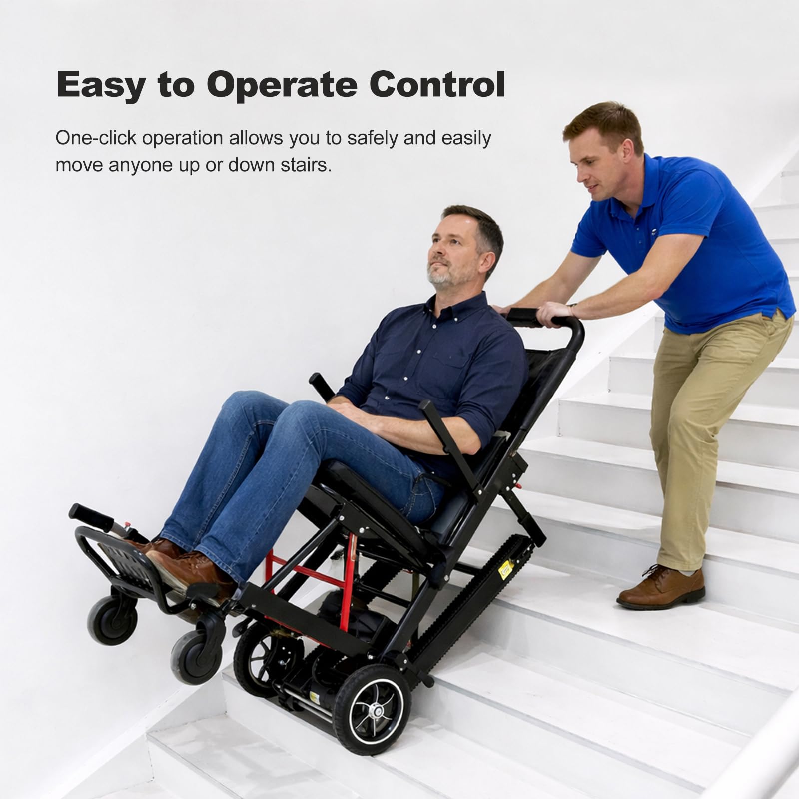 Fauteuil Roulant Monte-Escalier Électrique 2026, 33 Kg Avec Batterie Pour Adultes, Capacité De Charge 165 Kg, Pliable Et Léger, Usage Intérieur Et Extérieur, Chaîne Caoutchouc, Aide Électrique Pour Es