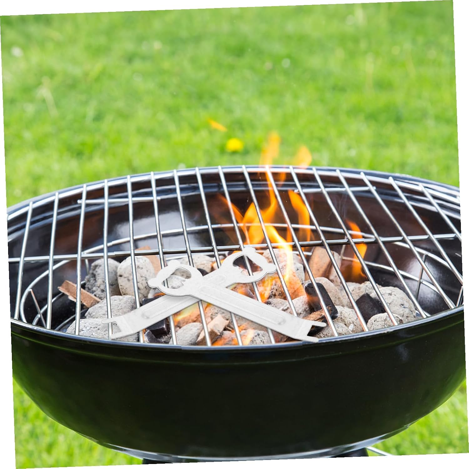 4pcs Iron Barbecue Plate Holder Set for Outdoor Cooking and Grilling