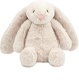Best Pet Supplies Interactive Squeaky Dog Chew Toy, Ideal Dog Toys for Chewers, Small, Medium & Large Dogs, and Fetch Lovers - Bunny (Beige), Large Bunny (Beige) Large