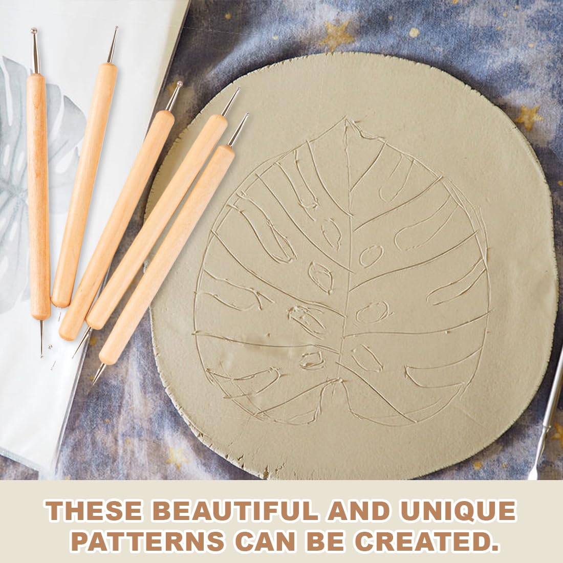 WeddHuis 5 Pezzi Penne per Embossing Dotting Tool Strumenti per Ceramica Clay Tools Stylus per Incisione e Scultura per Carta da Trasferimento Mandala Pittura su Pietra Artigianato in Argilla