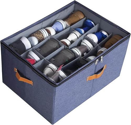 Miniatura 1 de Organizador de zapatos para armario, almacenamiento plegable de zapatos, contenedores ajustables para almacenamiento de zapatos, se adapta a hasta