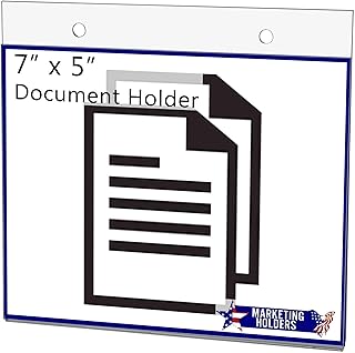 6 Pack 7” x 5” Wall Sign Holder with Hardware Clear Acrylic Notice Advertisement Party Lists Display Horizontal Retail Store Signage Sleeve by Marketing Holders