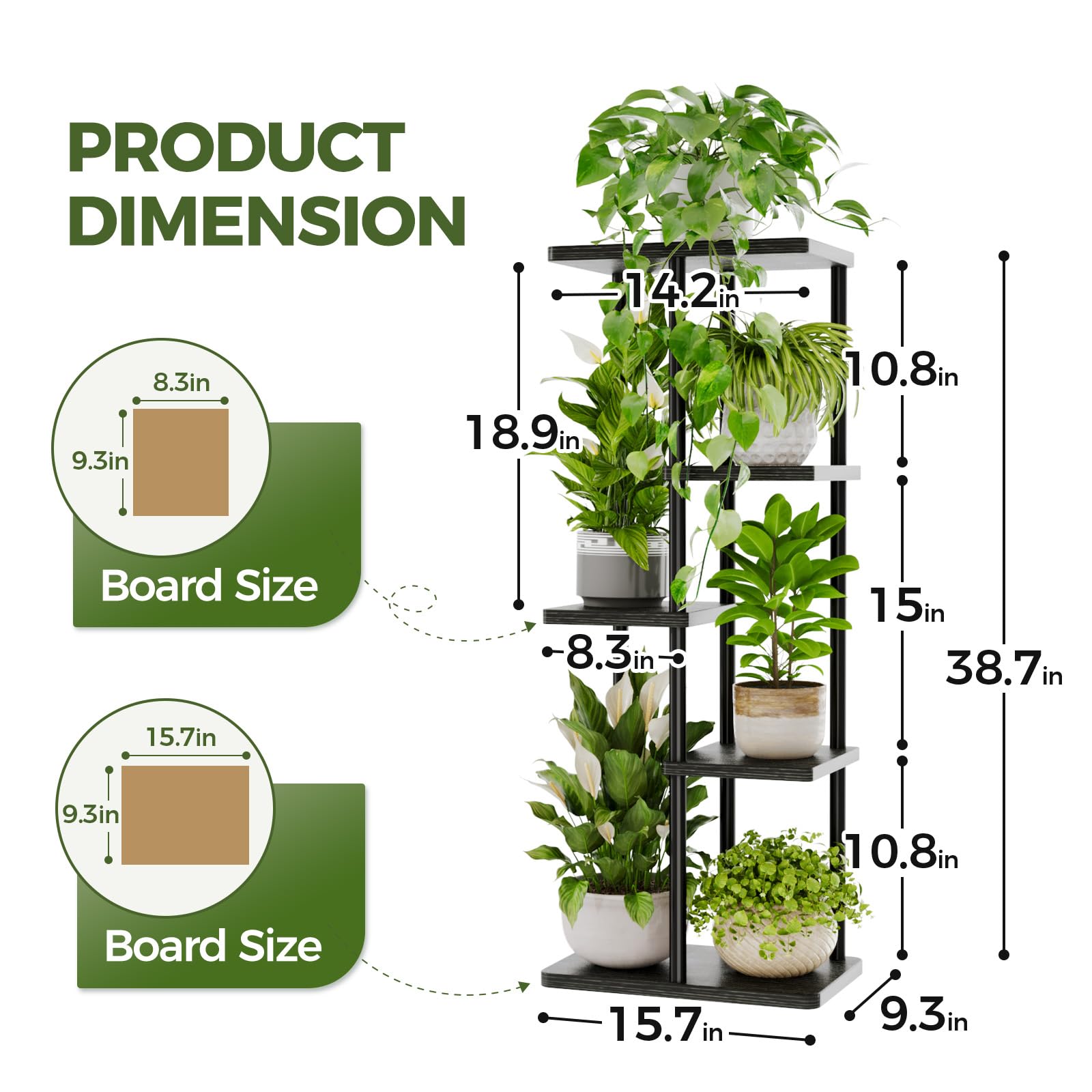 Snapklik.com : Plant Stand Indoor, Corner 5 Tier Metal Plant Shelf For ...