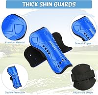 Vista 3 de Toulite 4 pares de espinilleras de fútbol, 4 pares de calcetines de fútbol para niños, equipo de protección de pantorrillas, equipo de fútbol
