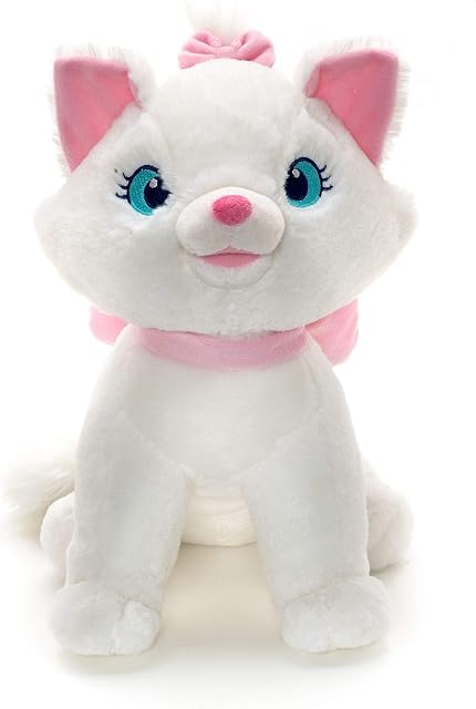 Disney Store Official Marie Medium Soft Plush Toy, The Aristocats, 38cm/14, Cuddly Kitty with Fluffy Hair and Tail, and Collar and Bow Detail, Suitable for Ages 1+